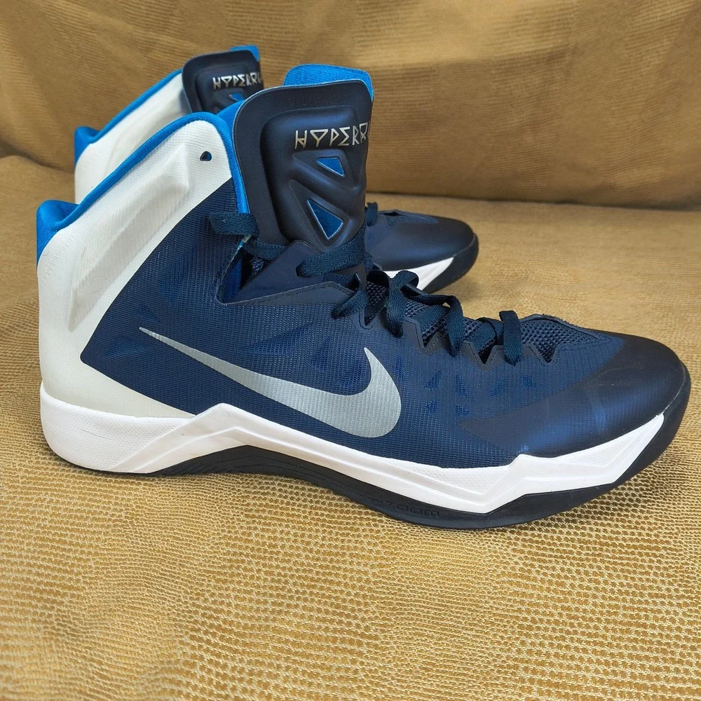 Nike Zoom Hyperquickness Mens 15 Midnight Navy Silver Blue 599420-400 Basketball